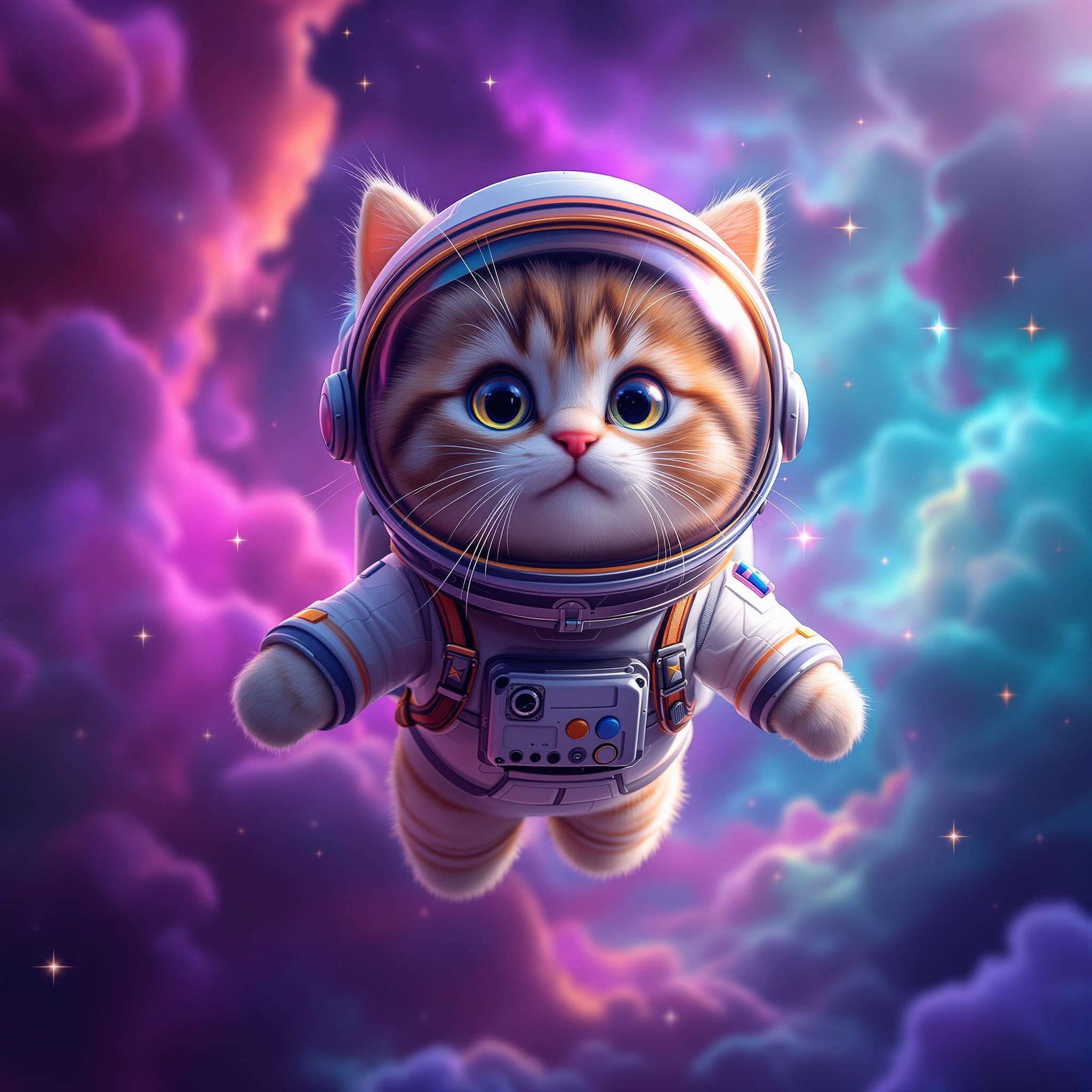 AI-сгенерированное изображение космического кота